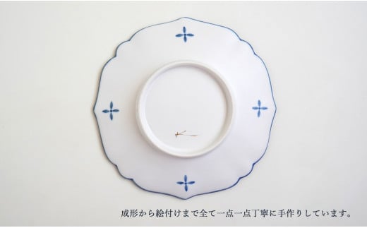 花束と蝶のカップ＆ソーサー (A) 1セット 【矢田 久美子】手作り キュート 白磁 洋食器 【限定数】 A60-93