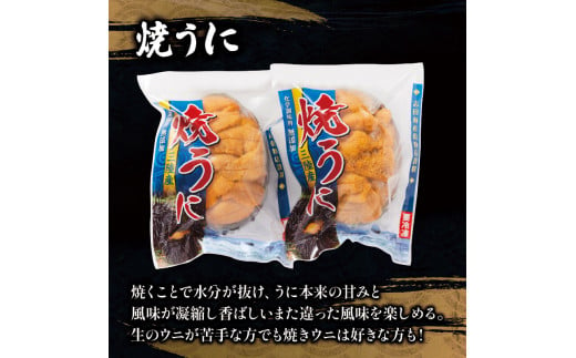 塩うに 80g 焼うに 80g×2 セット 雲丹 寿司 焼き雲丹 焼雲丹 汐うに 潮うに 海鮮 魚貝類 魚介類 キタムラサキウニ 小分け ウニ丼 ご飯 白米 おつまみ 三陸産 岩手県 大船渡市