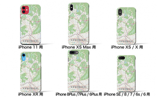 No.324-09 【川西】地図柄iPhoneケース（バックカバータイプ・ナチュラル） iPhone 12 Pro Max 用 ／ アイフォン 携帯ケース スマホケース マット仕上げ 兵庫県