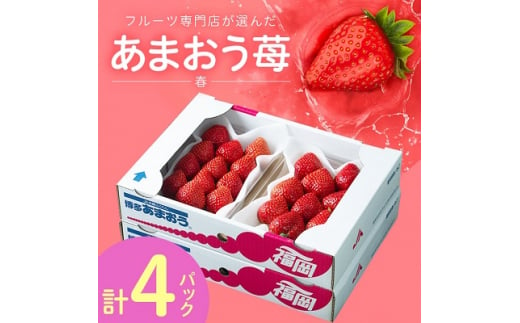 フルーツ専門店が選んだ「あまおう苺」春250g×4パック(大野城市)_ いちご 苺 イチゴ あまおう フルーツ 果物 くだもの ふるーつ ギフト 人気 旬 プレゼント 贈り物 送料無料 専門店 【1083237】