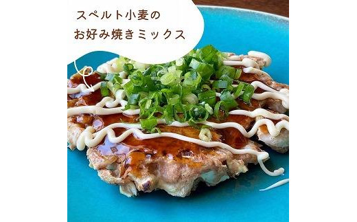 スペルト小麦の満喫４種セット(パンケーキミックスプレーン(150g×1袋)カカオ(150g×1袋)／お好み焼きミックス（150g×1袋）／グラノーラ(130g×1袋)）