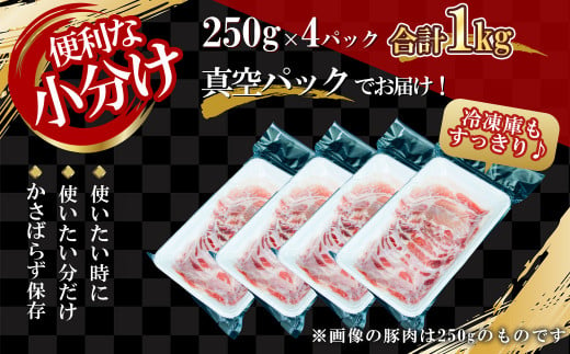 【農場直送】真空パック　北海道産　北島ワインポーク　しゃぶしゃぶ用肩ロース 1kg 【小分け】