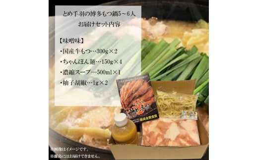 博多 もつ鍋 セット 味噌味 5-6人前 [a9207] 株式会社フェリックス ※配送不可：離島【返礼品】添田町 ふるさと納税