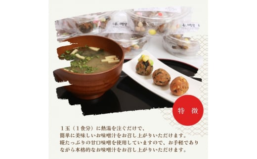 《定期便6ヶ月》手軽に本格お味噌汁！「生味噌玉」詰合せ  36食入り（6食×6パック）×6回 合計216食