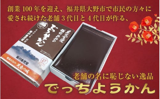 【先行予約】越前おおの　毎川金花堂　でっち羊かん小サイズ（500g）×2箱【11月～順次発送】