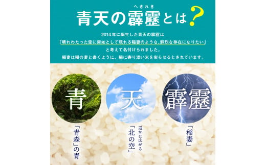 【定期便 12ヶ月】 米 青天の霹靂 10㎏ 青森県産 【特A 8年連続取得】（精米・5kg×2袋）