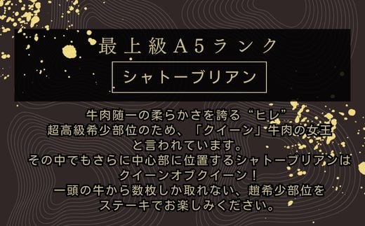 KA08：A5等級！鳥取和牛　超希少部位シャトーブリアン