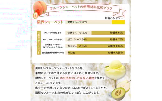 限界シャーベット 6個セット 水不使用 デザート 味 旬 果物 ジェラート アイス フルーツ 果肉 大分 J06018