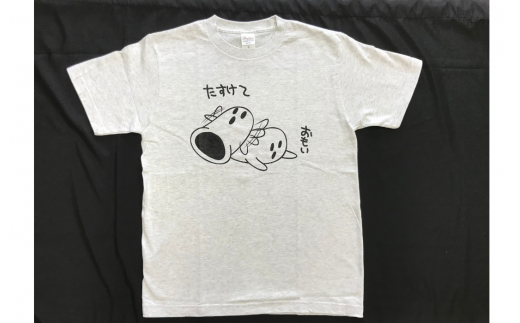 総社ぐるぐる古墳部オリジナルＴシャツ　ハニワＴシャツ（ライトグレー）Ｍサイズ010-020