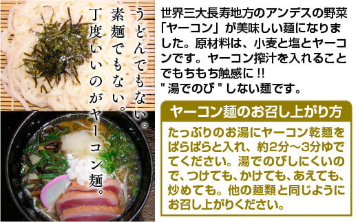 ヤーコン麺 6袋（1袋 160g ・約2人前）もちもち食感 食物繊維たっぷり