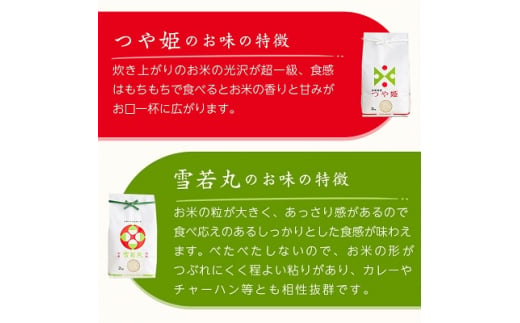 令和6年産　山形県産　つや姫・雪若丸　計4kg【1144535】