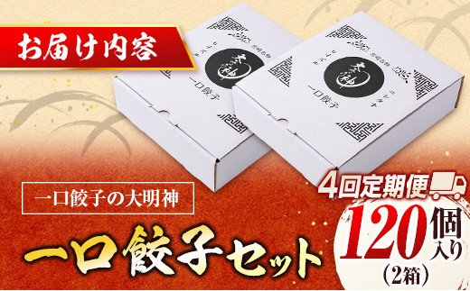 ◇＜定期便・全4回＞「一口餃子の大明神」一口餃子セット 2箱（120個入り） 毎月お届け