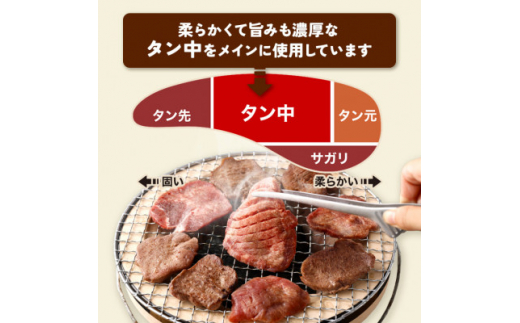 ＜毎月定期便＞老舗精肉店こだわりの国産牛タン(塩味)500g全4回【4051926】