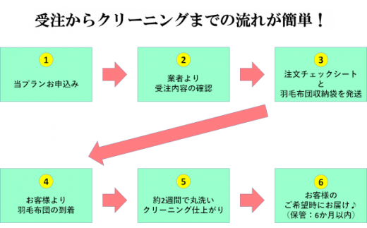 6-U03　羽毛布団丸洗いクリーニング　防ダニ加工＆保管付き（シングル1枚）