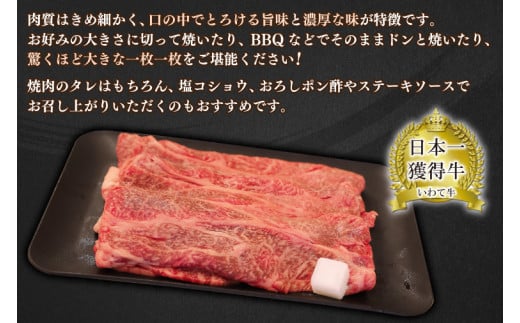 肩ロース カルビ  600g 【 焼肉 すき焼き しゃぶしゃぶ 】 カタロース スライス 黒毛和牛 和牛 牛肉 肉 いわて牛 岩手県産 焼肉用牛肉 すき焼き用牛肉 しゃぶしゃぶ用牛肉 (AB042-3)