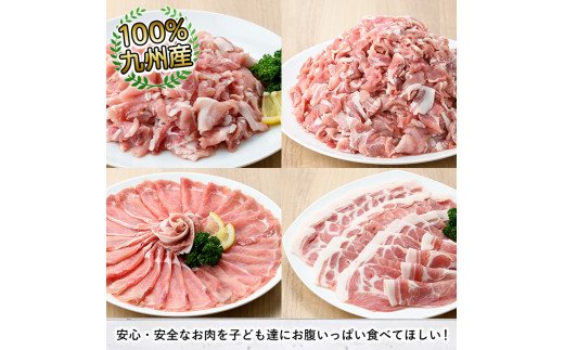 ＜選べるパック数・配送回数＞＜定期便・全3回＞豚肉ウデモモ切り落とし(計6kg・1パック250g) 小分け 国産 豚肉 豚小間 真空パック 家庭用 豚こま 定期便 スライス 焼肉 BBQ 冷凍配送 個包装 切り落し 切落し すき焼き しゃぶしゃぶ セット 詰め合わせ 数量限定【三九】a-32-7-z