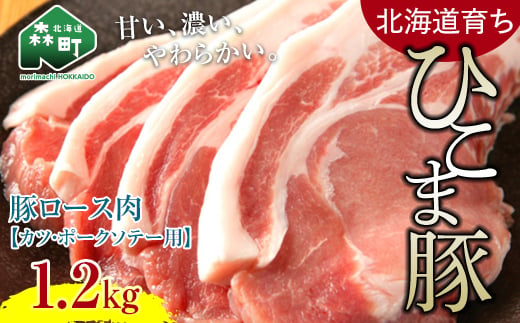 選べる配送月 8月発送 【北海道育ち ひこま豚】豚ロース肉1.2kg カツ・ポークソテー用 ＜酒仙合縁 百将＞ 森町 豚肉 とんかつ ポーク 北海道産 ふるさと納税 北海道 mr1-0331-8