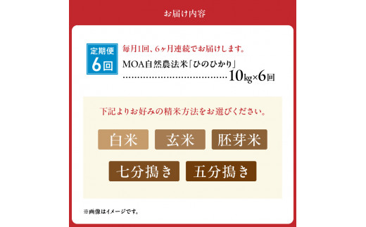 15-541_3　【定期便6回】＼☆新米☆／那須自然農園　MOA自然農法米「ひのひかり」胚芽米10㎏　