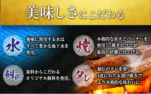 【2025年1月31日受付終了】＜数量限定＞うなぎ 定期便 国産 鰻 蒲焼 4尾セット定期便 （2025年2月,3月,4月お届け）全3回 合計2kg以上 魚介 贈答品 ギフト ウナギ 期間限定 鰻楽【E195-25】