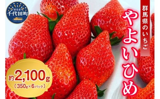 《先行予約》3月より順次発送※ いちご「 やよいひめ 」約350g×6パック 群馬県 千代田町 大粒 完熟収穫 大容量 とれたて 新鮮 送料 無料 数量 限定 甘い 豊かな 香り 贅沢 ご褒美 イチゴ ストロベリー 贈答 贈り物 ギフト プレゼント 家族 で 楽しむ フルーツ