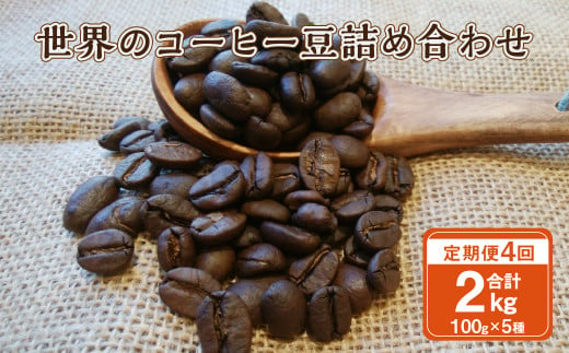 【4ヶ月定期便】世界のコーヒー豆詰め合わせ 500g(100g×5種)