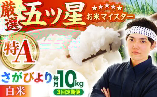 【全3回定期便】さがびより 白米 10kg ( 5kg×2袋 ) 【五つ星お米マイスター厳選】 [HBL041]