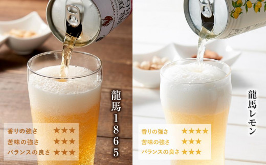 【日本ビール】＜6ヵ月定期便＞龍馬1865・龍馬レモン(ノンアルコールビール)350ml×各12缶　2種類　24缶×6回