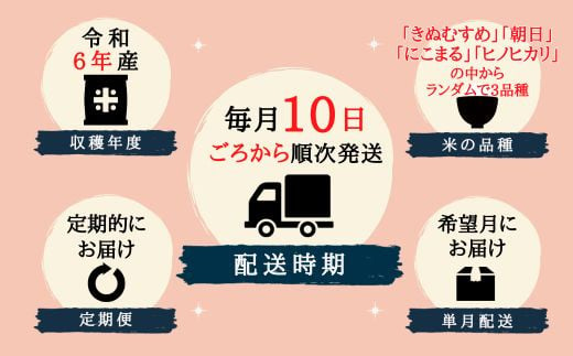 【令和6年産米】3種食べ比べ【精白米】30kg 定期便（15kg×2回）岡山県総社市産〔令和6年11月・令和7年1月配送〕24-030-018