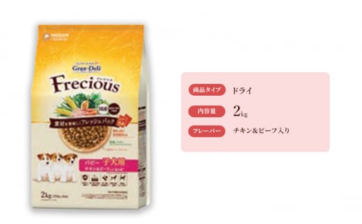 グラン・デリ フレシャス パピー子犬用 チキン＆ビーフ入り 2kg×4袋 [№5275-0463]