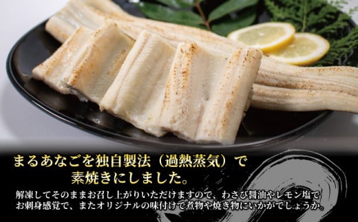 （数量限定 ）訳あり 業務用 レンジで温めるだけ まるあなご素焼き 1kg （11～15尾）　【山口県 宇部市 業務用  簡易 パッケージ 訳あり 穴子 丸穴子 まるあなご オリジナル タレ 過熱蒸気  素焼き ふっくら ジューシー 仕上がり わさび醤油 レモン塩 お刺身 オリジナル 煮物 焼き物 おかず 1品 レンジ 温める 簡単 料理】