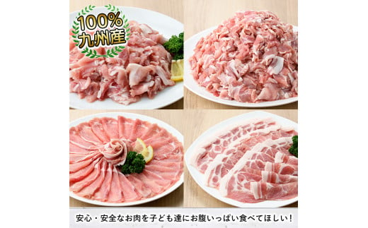 ＜選べるパック数・配送回数＞＜定期便・全3回＞豚肉ウデモモ切り落とし(計9kg・1パック250g) 小分け 国産 豚肉 豚小間 真空パック 家庭用 豚こま 定期便 スライス 焼肉 BBQ 冷凍配送 個包装 切り落し 切落し すき焼き しゃぶしゃぶ セット 詰め合わせ 数量限定【三九】a-47-2-z