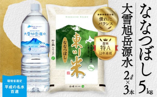 東川米 「ななつぼし」白米5kg+水セット（2025年2月下旬発送予定）