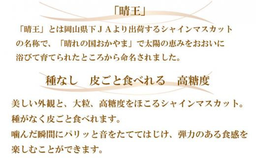 ぶどう 2024年 先行予約  シャイン マスカット 晴王 3房～6房 約2kg ブドウ 葡萄  岡山県産 国産 フルーツ 果物 ギフト