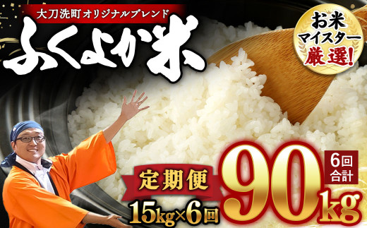 【6回定期便】｢筑後平野のふくよか米｣ 普通精米 15kg(5kg×3袋)×6回 合計90kg