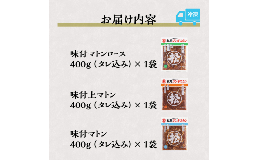 味付けマトンセット 計1.2kg 味付マトンロース 味付上マトン 味付マトン 各400g×1 羊 ラム ジンギスカン ロース 肩肉 もも肉 セット 詰合せ