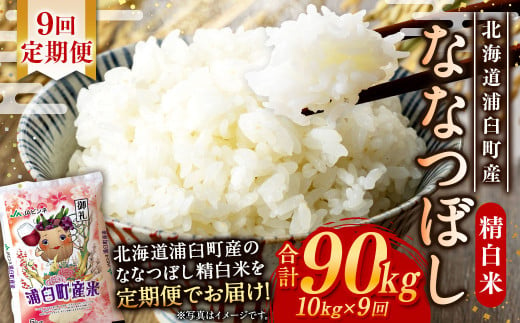 【9回定期便】浦臼産ななつぼし精白米10kg（5kg×2袋）