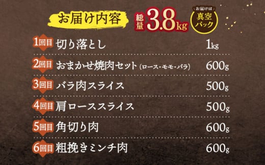 【6回定期便】ジビエ 天然イノシシ肉 バラエティ総量3.8kg 【照本食肉加工所】 [OAJ073] / 猪 猪肉 いのしし肉 イノシシ イノシシ肉 ジビエ いのしし 長崎県猪 川棚町産猪 ぼたん鍋用いのしし 九州産イノシシ じびえ ジビエ ジビエ肉