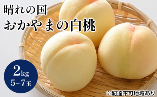 [№5757-0405]桃 2024年 先行予約 晴れの国 おかやま の 白桃 2kg 5～7玉 もも モモ 岡山県産 国産 フルーツ 果物 ギフト