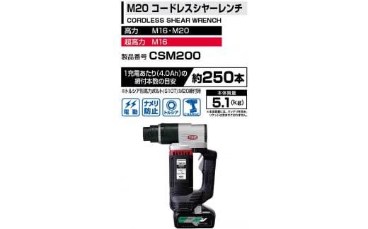 コードレスシヤーレンチ CSM200　工具　TONE　トネ 15001-40000397