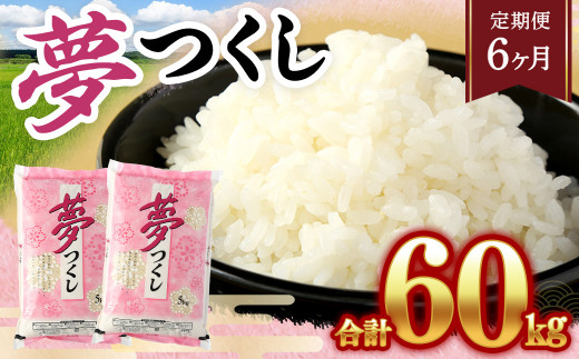 【6回定期便】普通精米 福岡県産 ｢夢つくし｣ 10kg(5kg×2袋)×6回 合計60kg