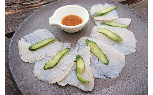 刺身でも美味！綾の名水蒟蒻の日向夏ポン酢添え