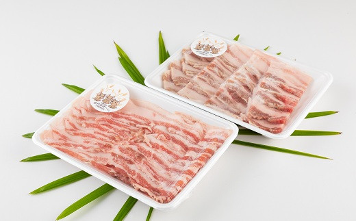 京丹波ぽーく（ベーシック）の焼肉用（500g）とスライス（500g）をお届けします。