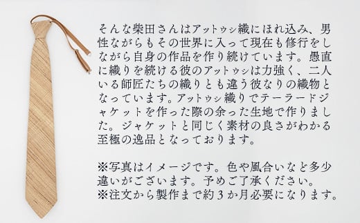 【唯一の男性織り師】アットウシネクタイ ふるさと納税 人気 おすすめ ランキング アイヌ民芸品 伝統工芸品 アットウシ ネクタイ 北海道 平取町 送料無料 BRTA017