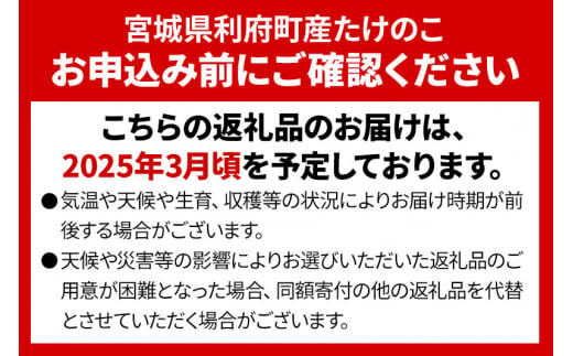 宮城県利府町産 採れたて 高級白子たけのこ 皮付き2kg以上（2～6本）筍 タケノコ 野菜 国産 新鮮 旬