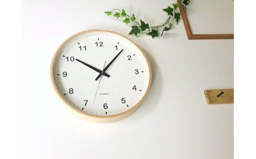 【A-120】KATOMOKU　plywood clock 電波時計 連続秒針