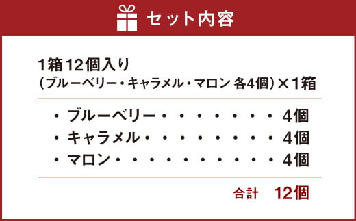 美冬12個入 (ブルーベリー、キャラメル、マロン)