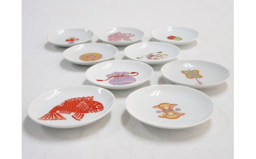 ARITA PORCELAIN LAB(アリタポーセリンラボ) 宝づくし・小皿9枚セット 有田焼 おめでたい 豆皿 A45-130