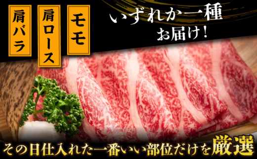 【全12回定期便】【A4～A5】長崎和牛しゃぶしゃぶすき焼き用（肩ロース肉・肩バラ・モモ肉）400g【株式会社 MEAT PLUS】 [DBS068]