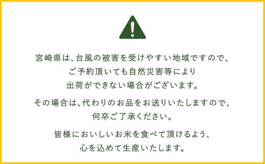 宮崎県産夏の笑み（無洗米）10kg(5kg×2袋) 3か月定期便