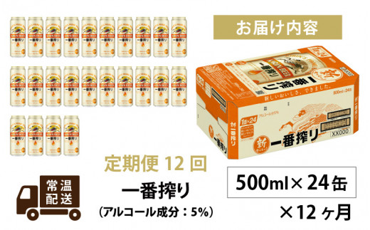 【定期便】【毎月12回】キリン 一番搾り 500ml × 24本 × 12ヶ月